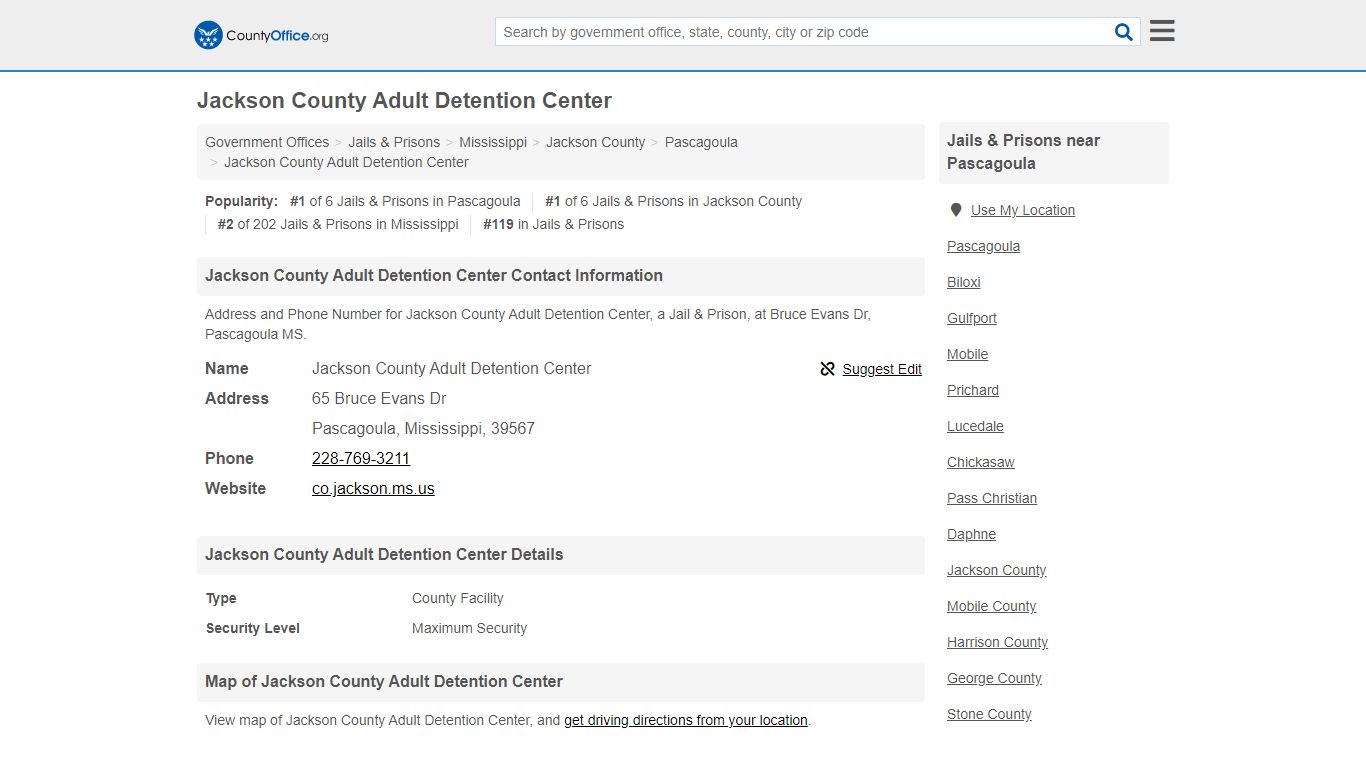 Jackson County Adult Detention Center - Pascagoula, MS ...